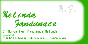 melinda fandunace business card